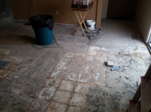REmoving a bad tile floor. 